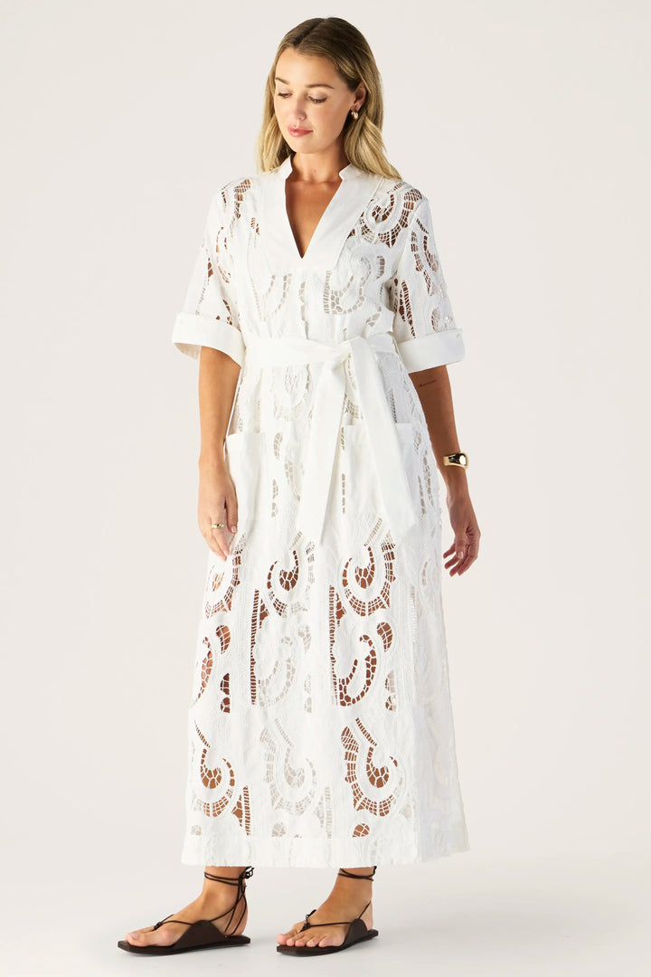 MOS the Label Marbella Shift Dress Bright White