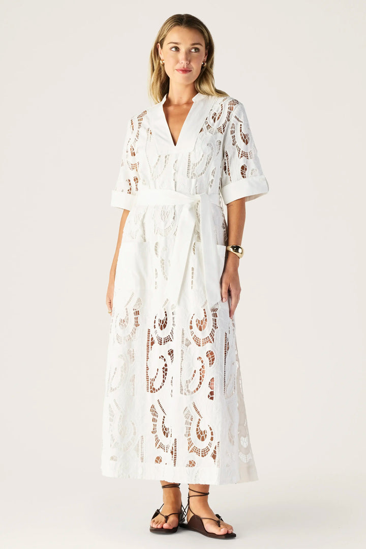 MOS the Label Marbella Shift Dress Bright White