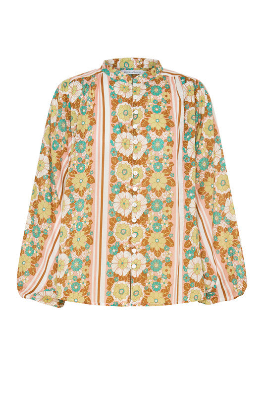Mabel Pirate Blouse - Coral