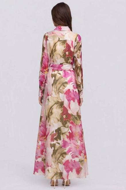 Melinda Maxi Dress - Pink Olive Floral