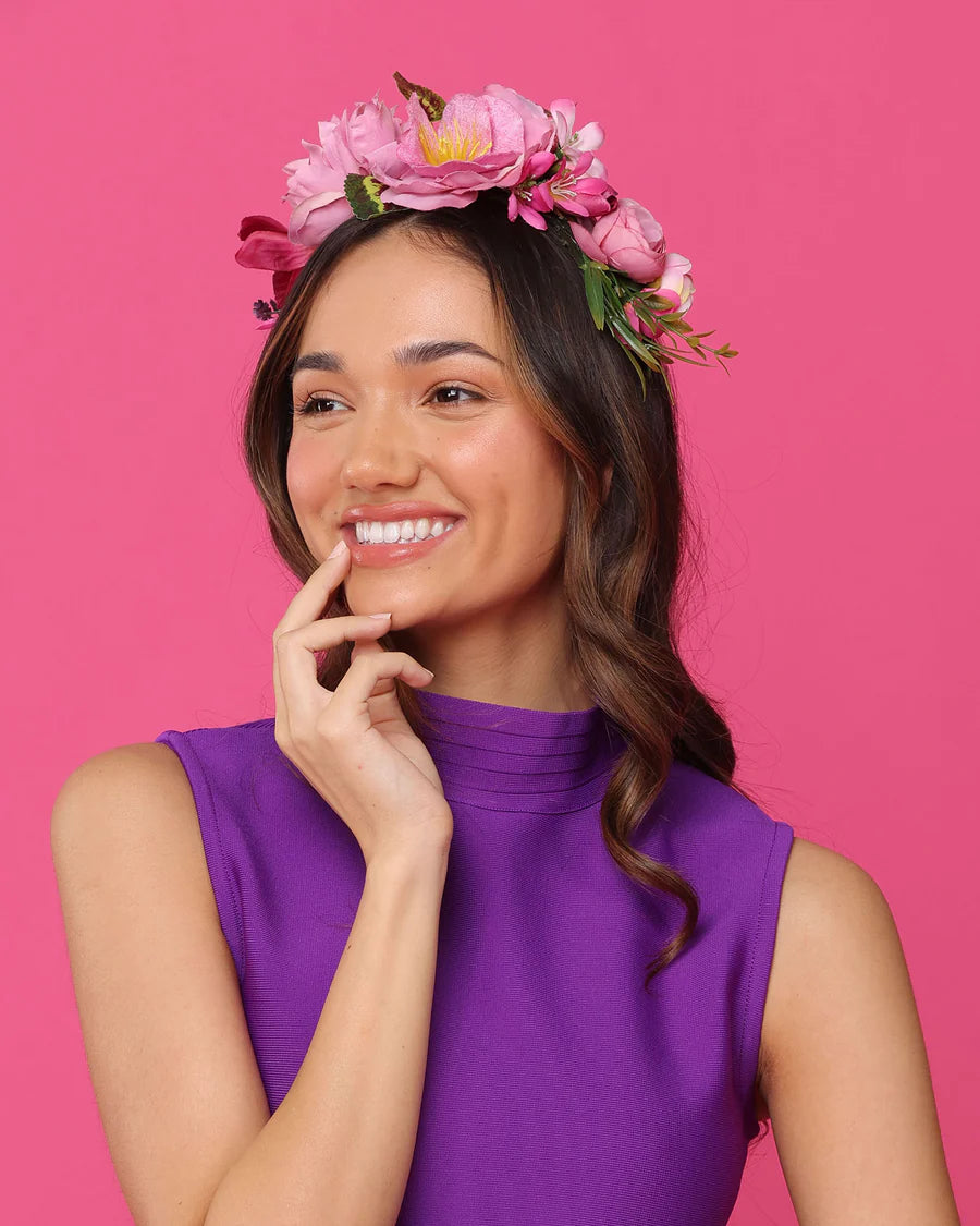Dori Flower Crown - Hot Pink