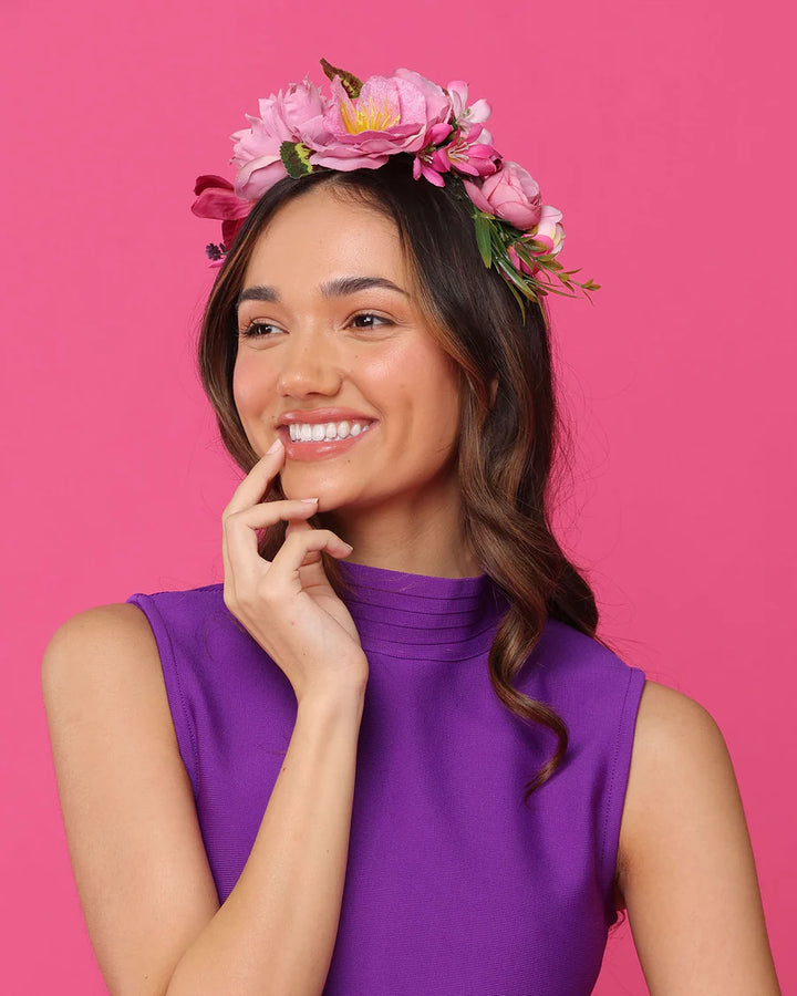 Dori Flower Crown - Hot Pink