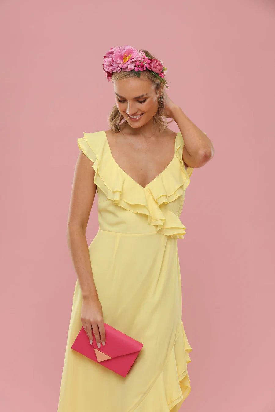 Dori Flower Crown - Hot Pink