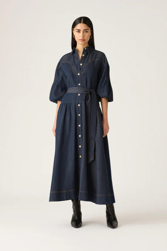 Cleo Denim Shirt Dress - Indigo