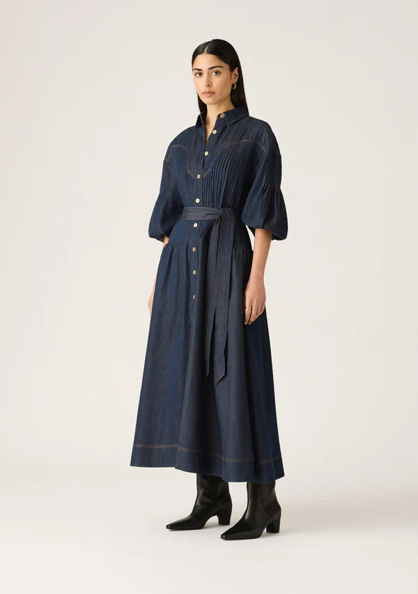Cleo Denim Shirt Dress - Indigo