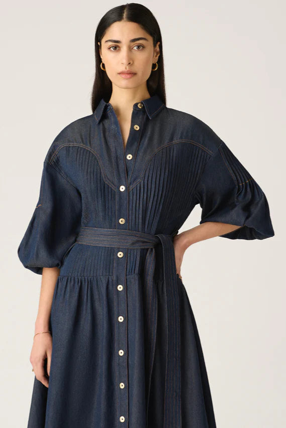 Cleo Denim Shirt Dress - Indigo