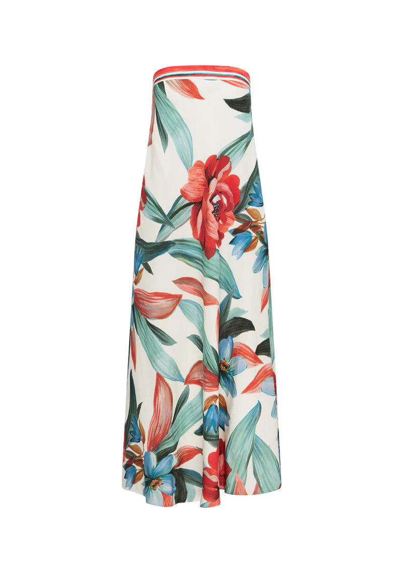 Fiorina Print Strapless Dress
