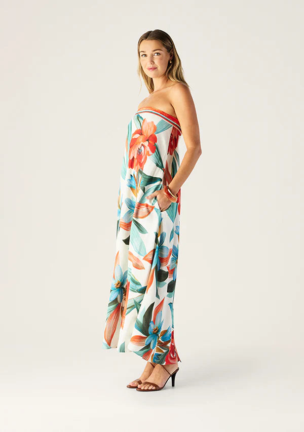 Fiorina Print Strapless Dress