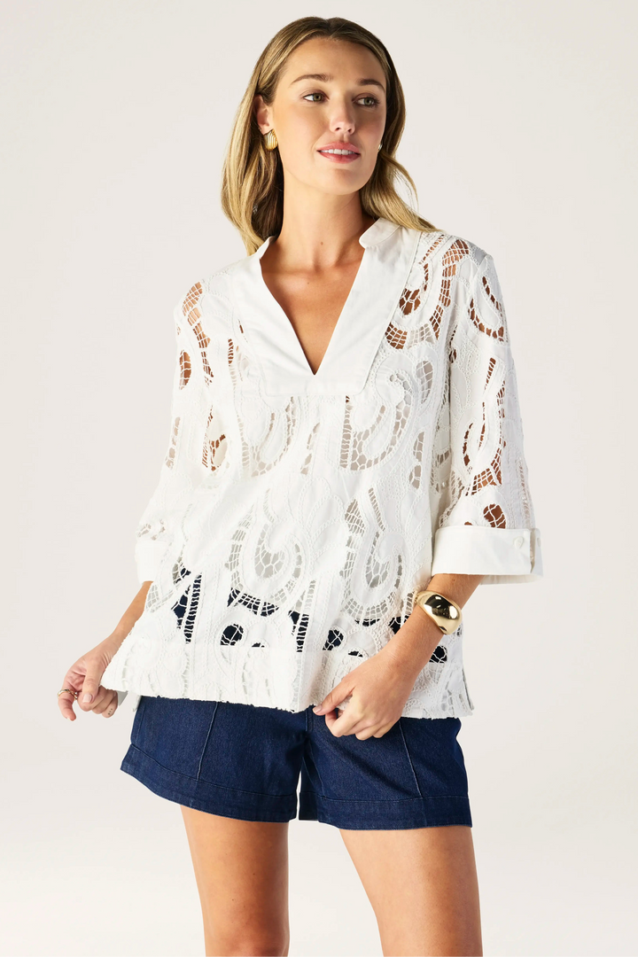 Mos The Label Marbella Tunic Top Bright White
