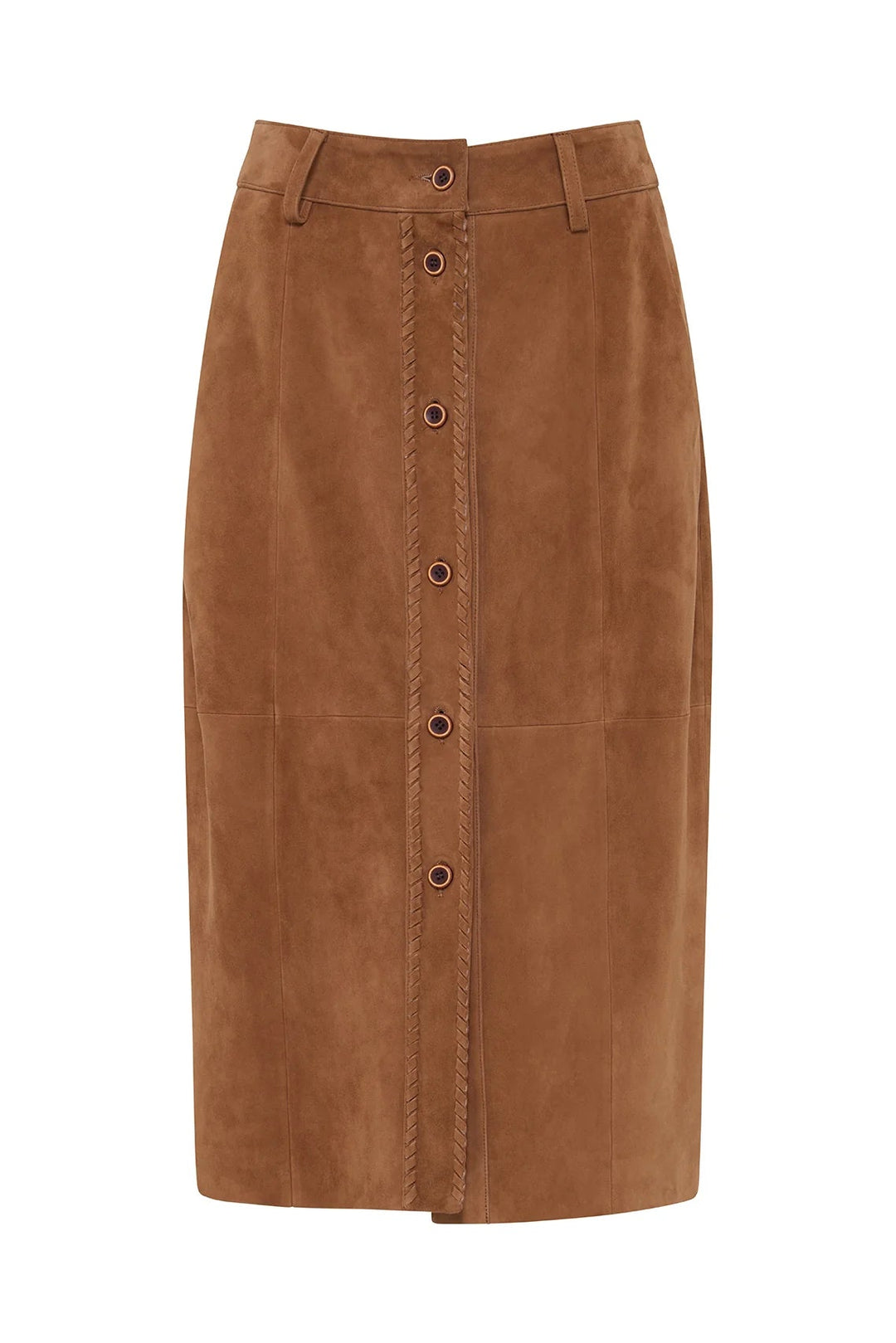 Nola Suede Midi Skirt - Toffee