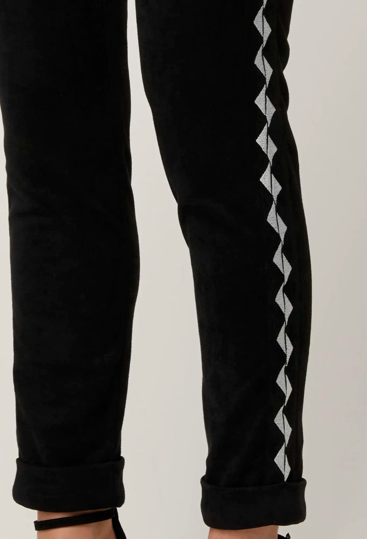 Everley Faux Suede Jogger - Onyx