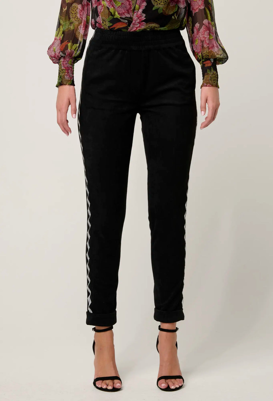 Everley Faux Suede Jogger - Onyx
