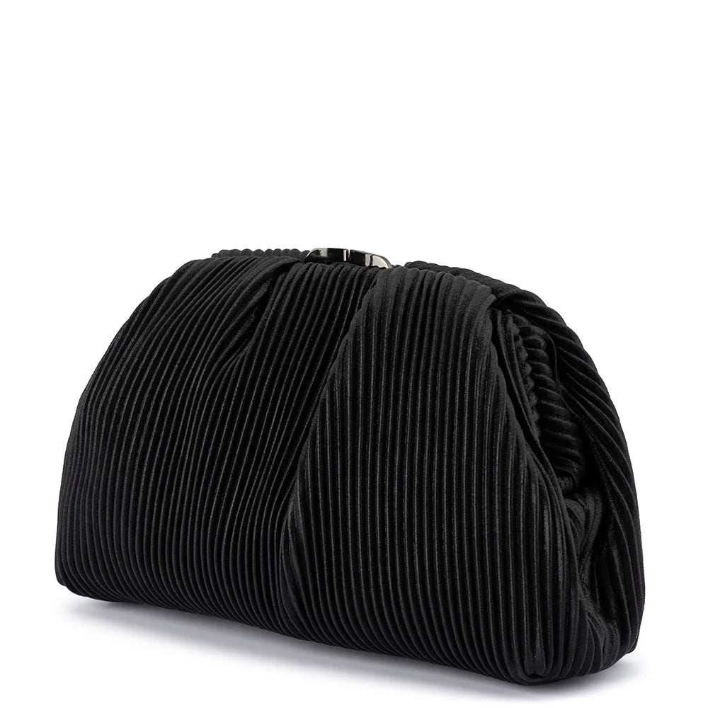 Naomi Pleated Clutch - Black