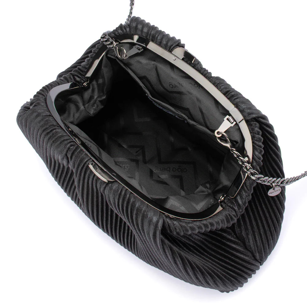 Naomi Pleated Clutch - Black