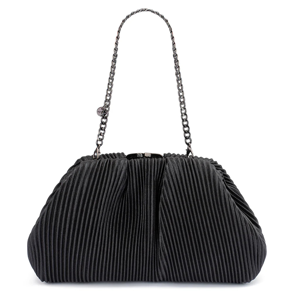 Naomi Pleated Clutch - Black