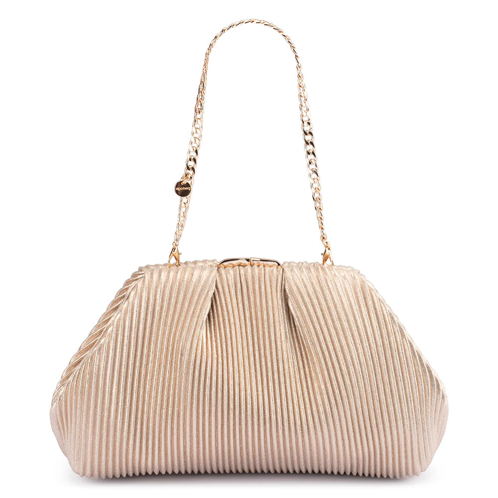 Naomi Pleated Clutch - Gold