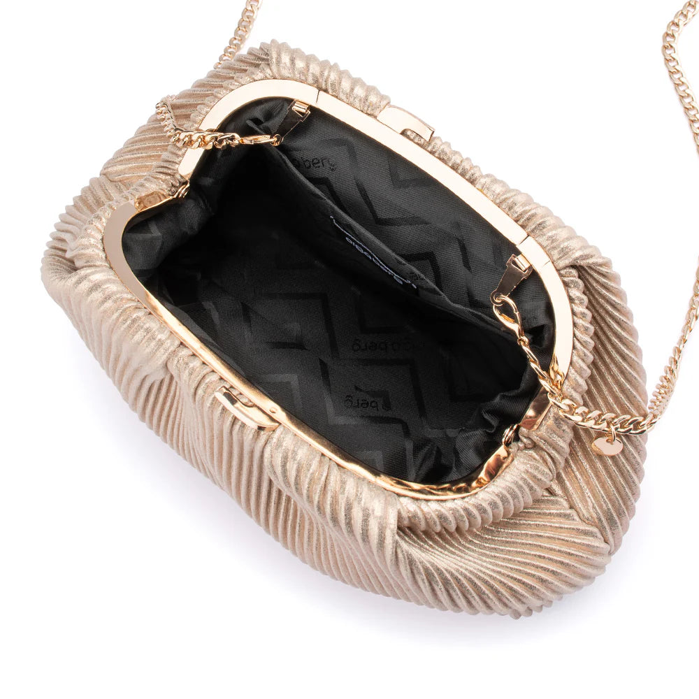 Naomi Pleated Clutch - Gold