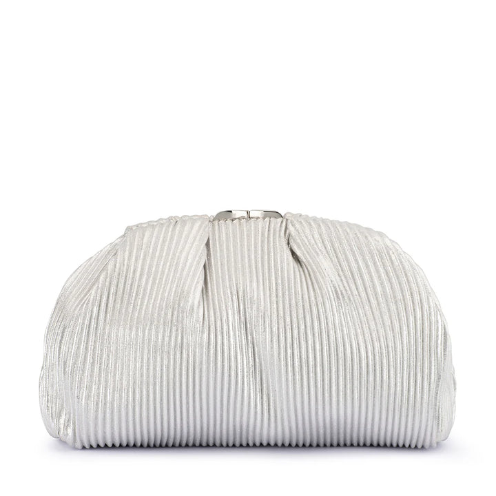 Naomi Pleated Clutch - Silver