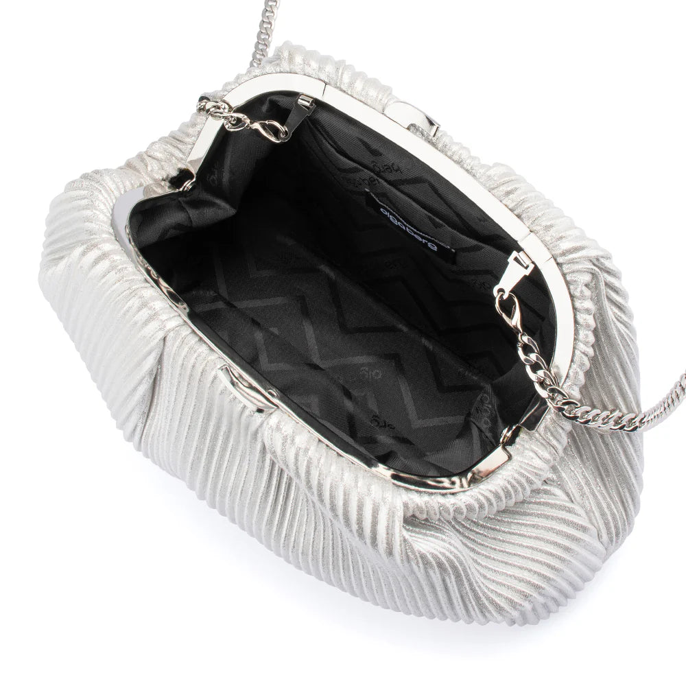 Naomi Pleated Clutch - Silver