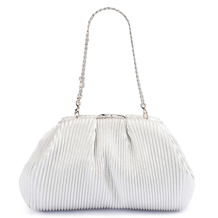 Naomi Pleated Clutch - Silver