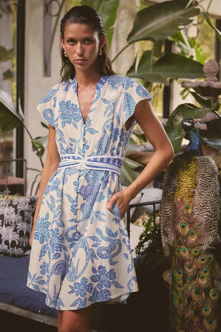Once Was Adrianna Dress Azure Mosaic