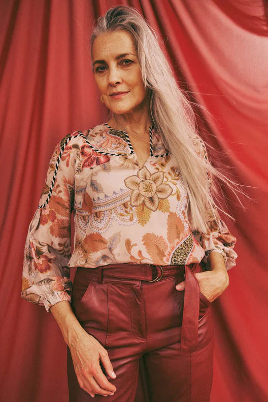 Altair Cotton Silk Top - Aries Floral
