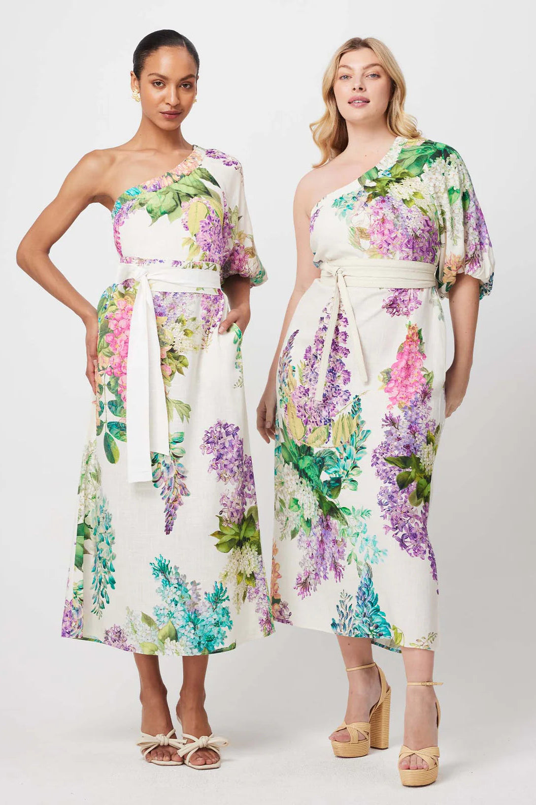 Bahia Linen Viscose Dress in Wisteria Alba