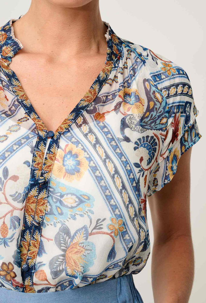 Calandra Flutter Sleeve Top - Petinos Floros