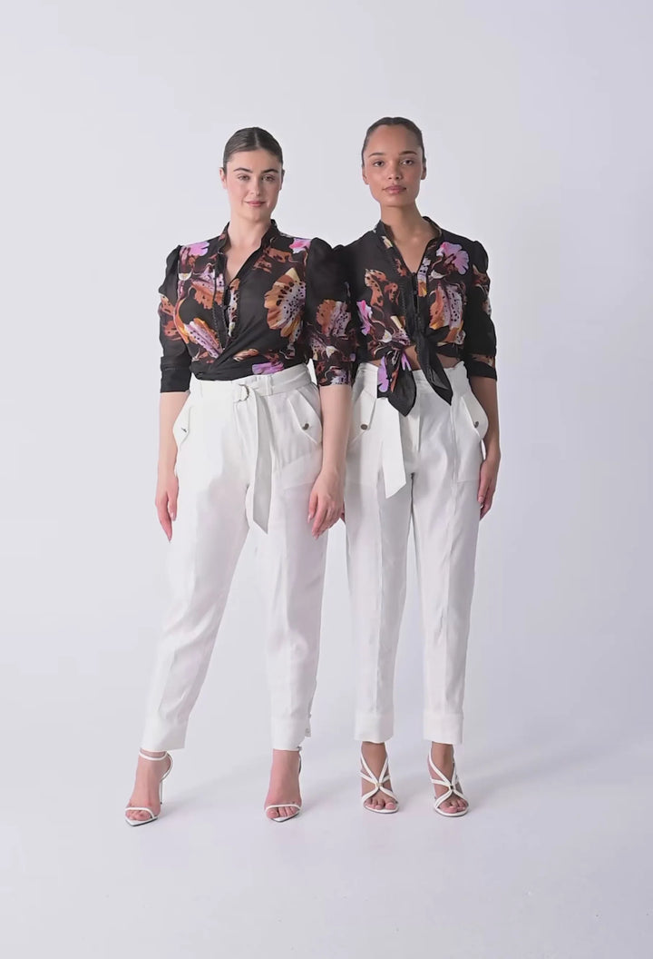 Calantha Cotton Silk Shirt - Sunset Orchid