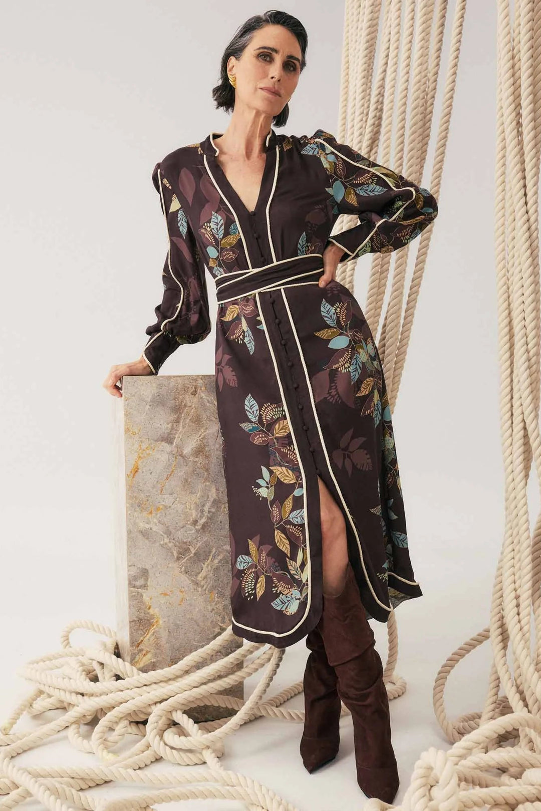 black floral dress with brown boots Floral Dress With Boots: How to Style and What to Know