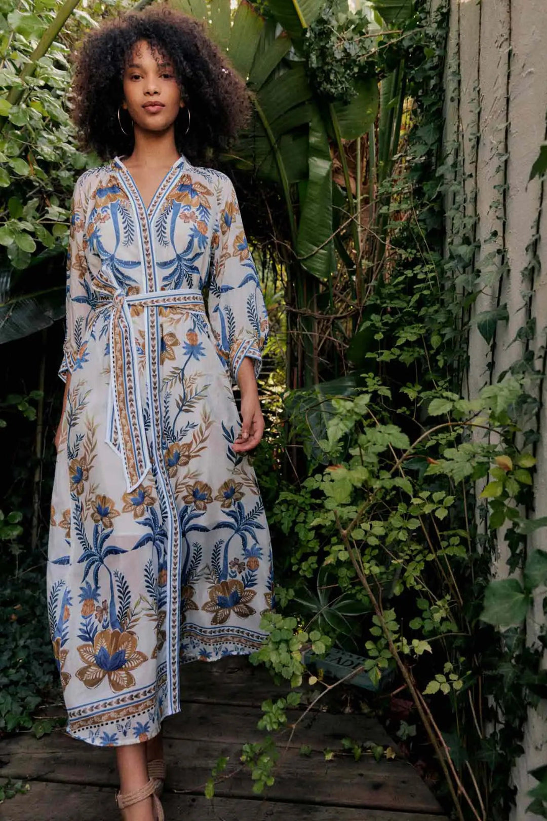 Carmen Silk Cotton Maxi Dress in Golden Medina Seasons Emporium Carmen Silk Cotton Maxi Dress in Golden Medina Seasons Emporium
