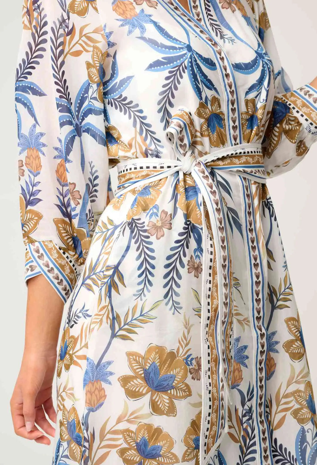 Carmen Silk Cotton Maxi Dress in Golden Medina