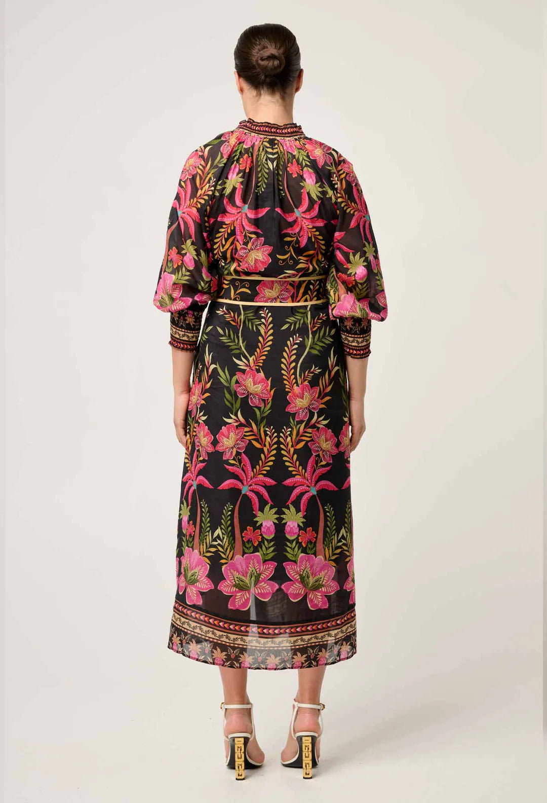 Once Was Carmen Silk Cotton Maxi Dress Anthos Lotos