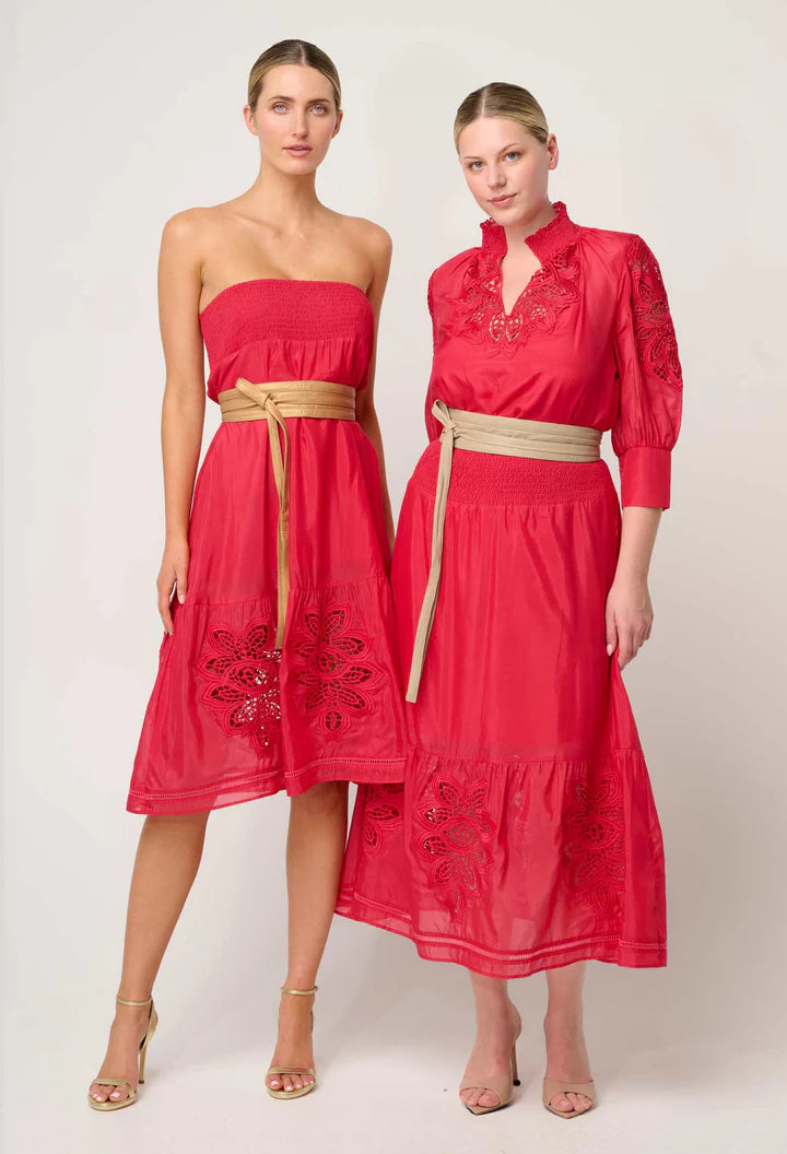 Once Was Cordelia Shired Skirt Ruby