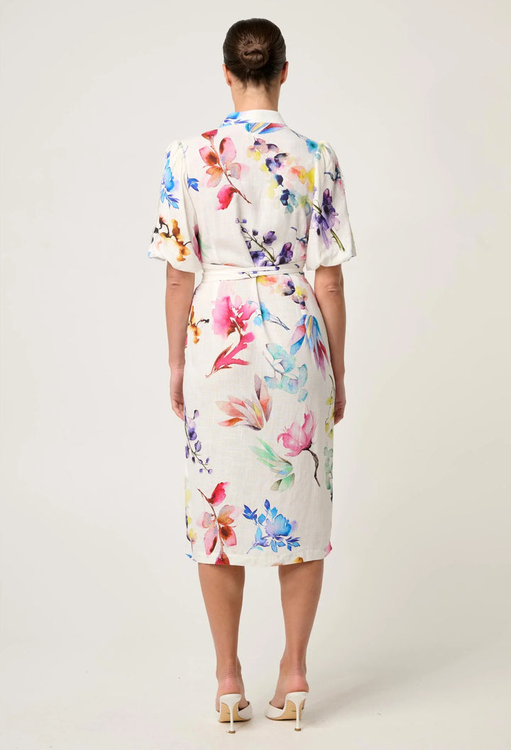 Gaia Lace Trim Dress - Plume Blossom