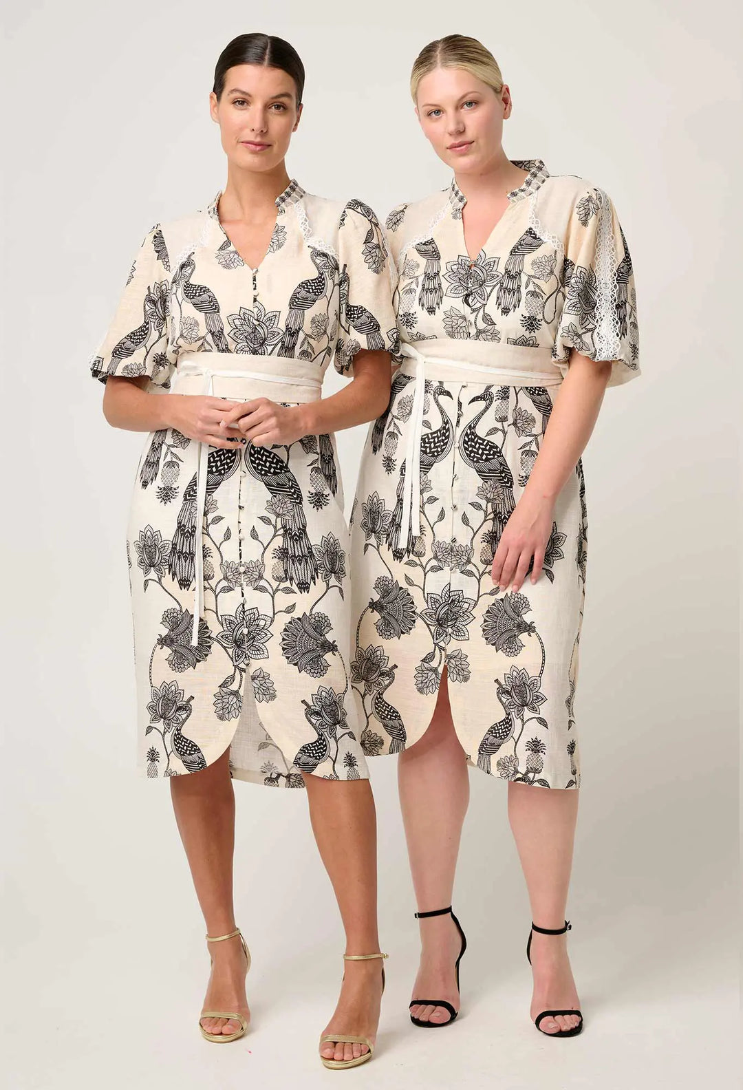 Gaia Lace Trim Dress - Imperial Stone