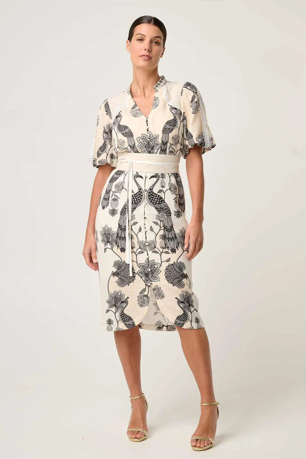 Once Was Gaia Placement Print Dress Imperial Stone