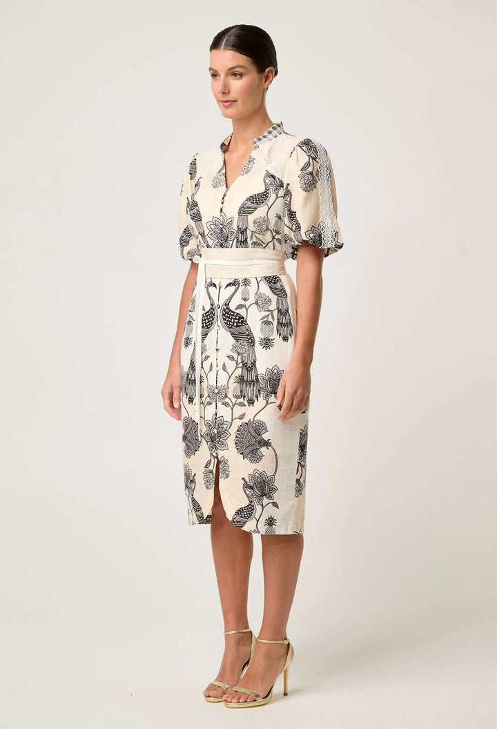 Gaia Lace Trim Dress - Imperial Stone