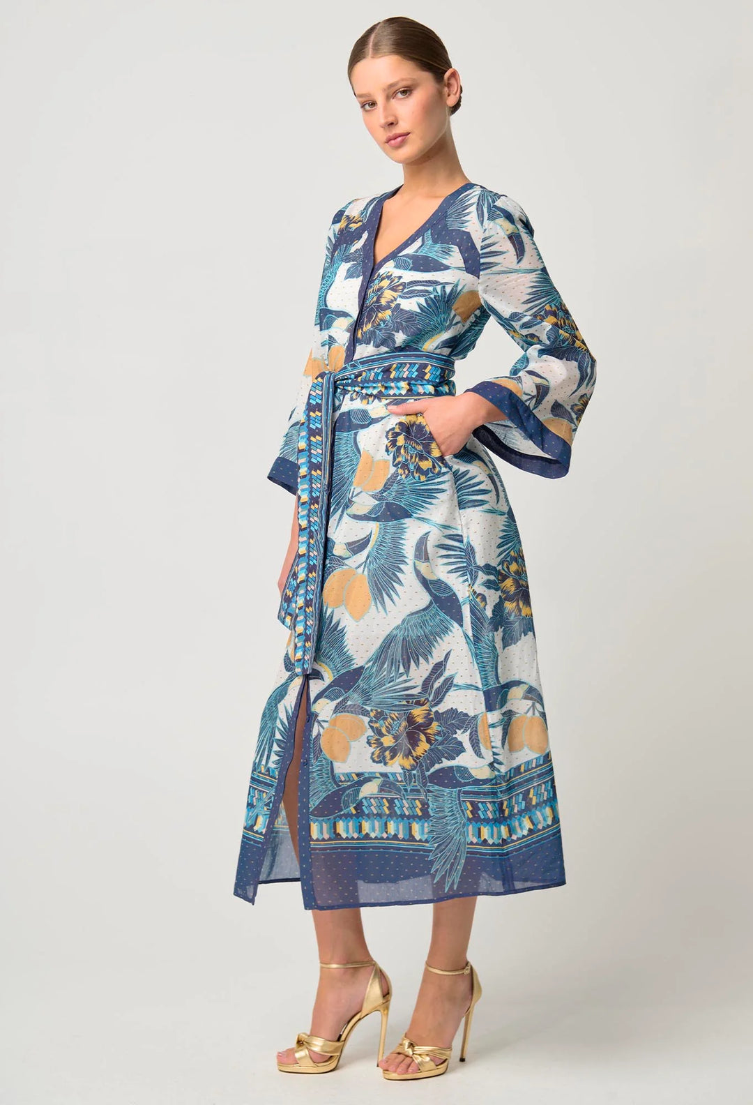 Kimona Coat Dress - Tukano Print