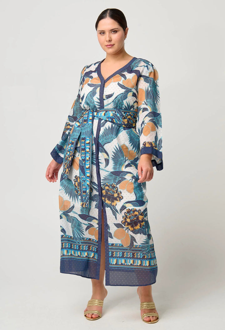Kimona Coat Dress - Tukano Print