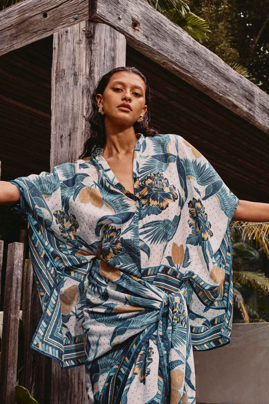 Kimona Coat Top - Tukano Print