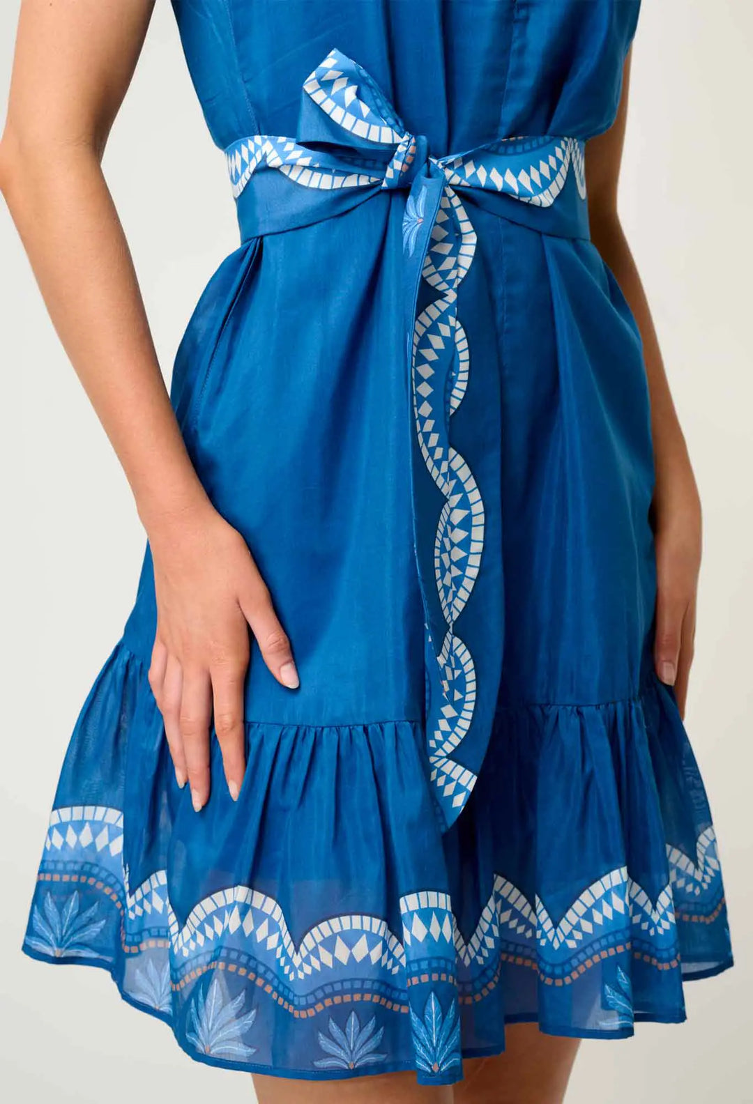 Lilia Flutter Sleeve Dress - Topaz