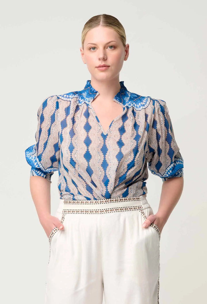 Oleander Blouse - Marrakech Topaz