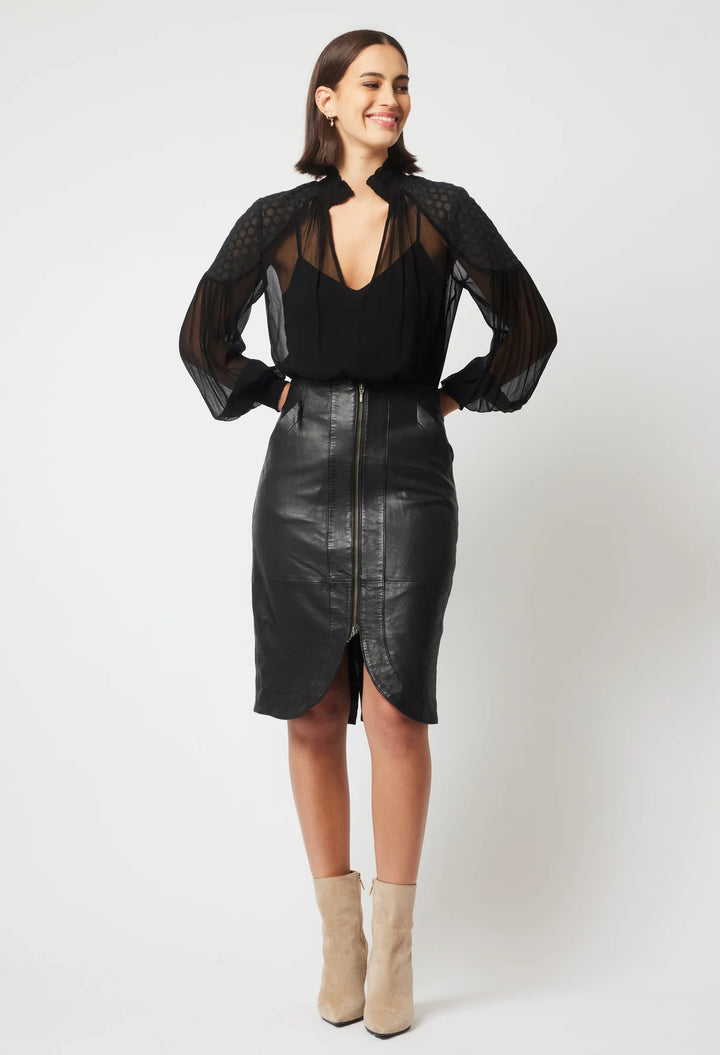 Phoenix Viscose Chiffon Blouse - Black