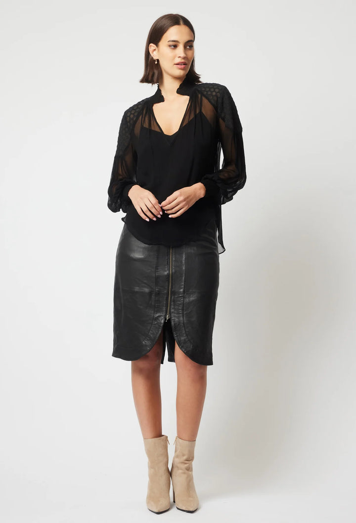 Phoenix Viscose Chiffon Blouse - Black