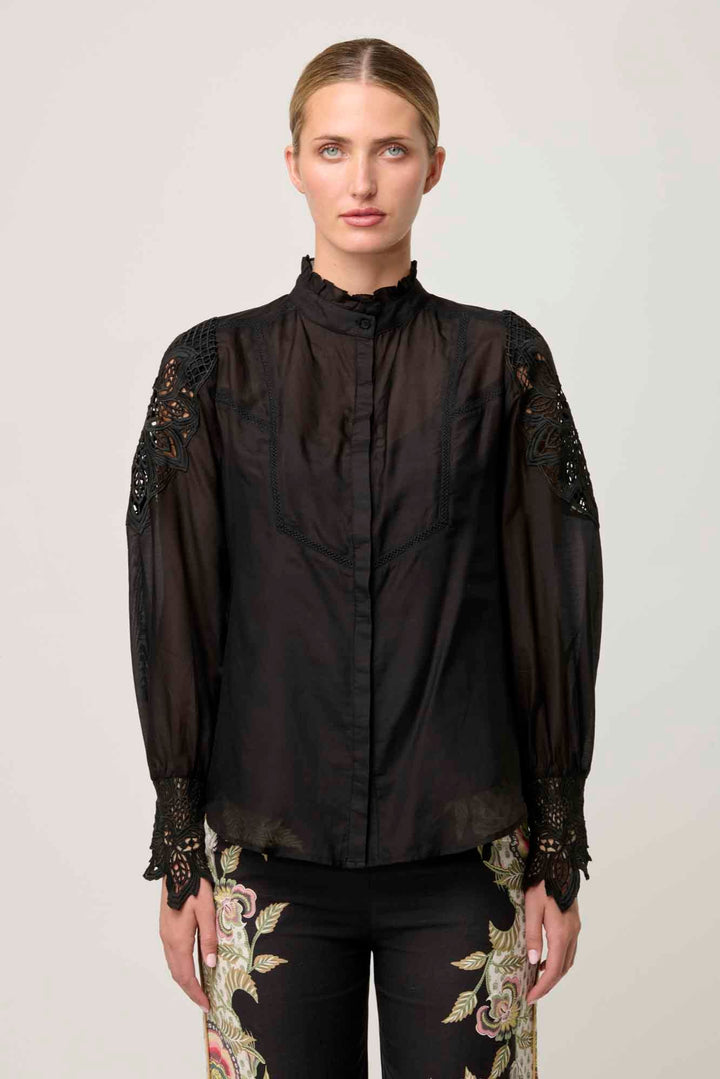 Sevilla Cotton Silk Shirt - Onyx