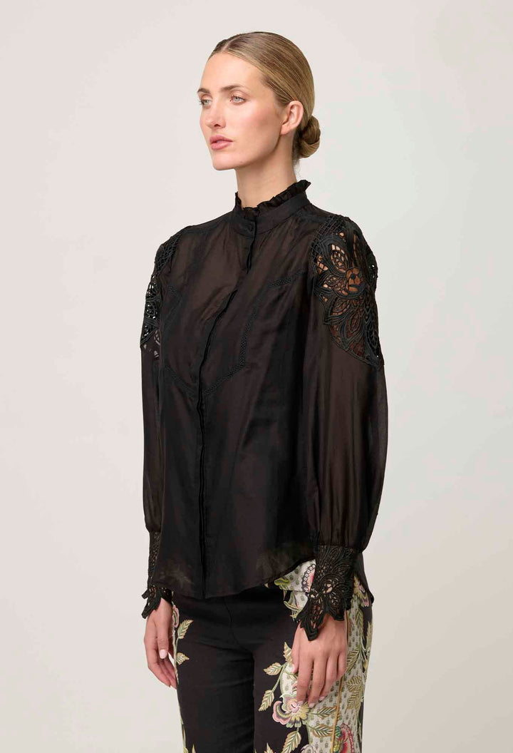 Sevilla Cotton Silk Shirt - Onyx