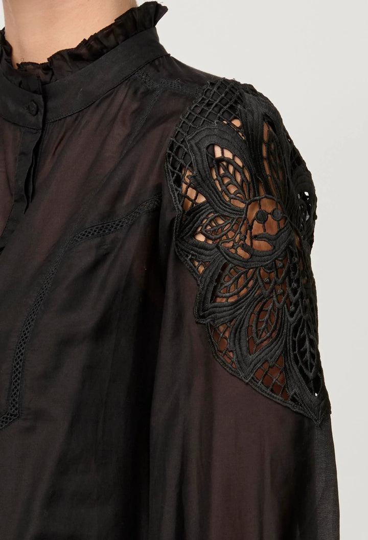 Sevilla Cotton Silk Shirt - Onyx