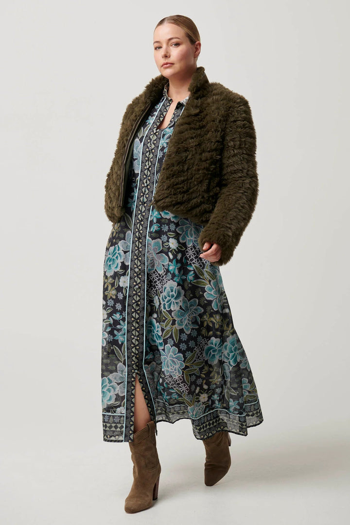 Sybil Chevron Bomber Jacket - Moss