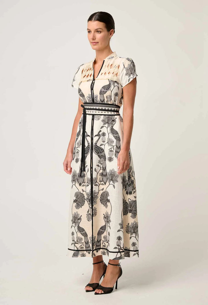 Xanthia Diamond Smock Placement Print Dress - Imperial Stone